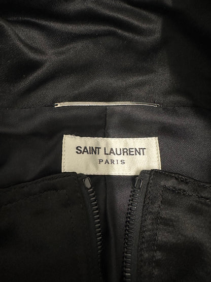 Saint Laurent Silk Jersey Retro Teddy Jacket