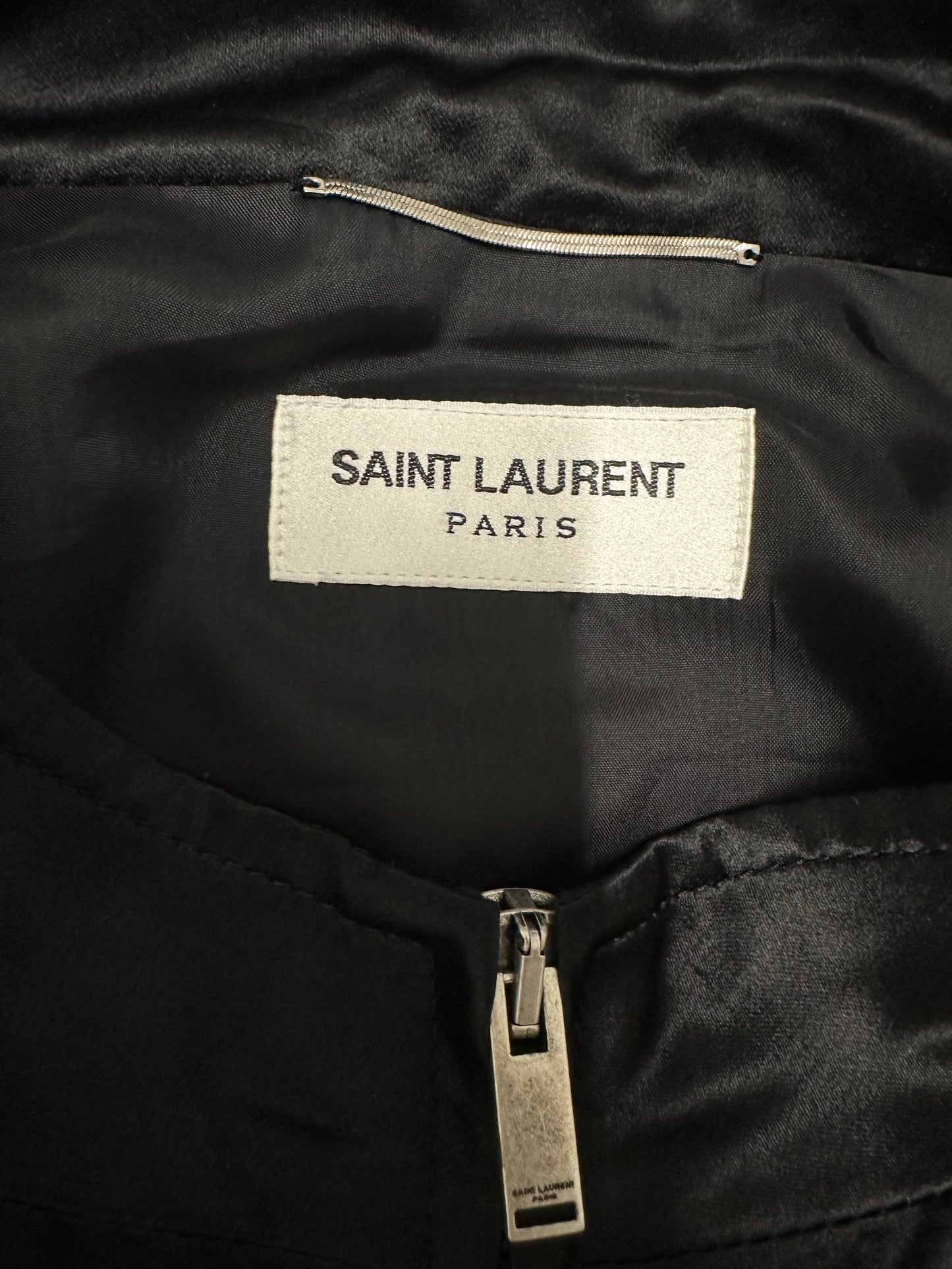 Saint Laurent Satin Teddy 80s Bomber Jacket