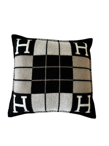 Hermes Avalon III Gris And Black Signature H Cushion PM