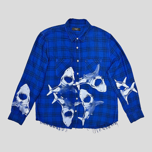 Amiri Distressed Shark Flannel