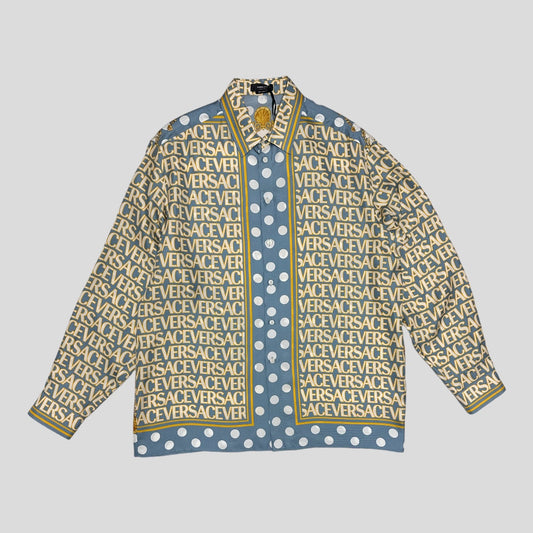 Versace Silk Allover Linen Shirt