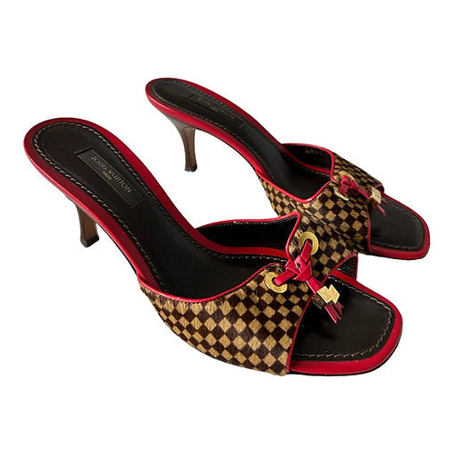 Louis Vuitton Damier Check Poney Hair Heels