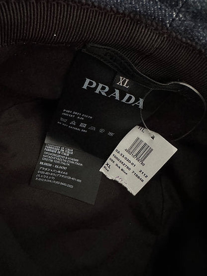 Prada Logo Denim Bucket Hat