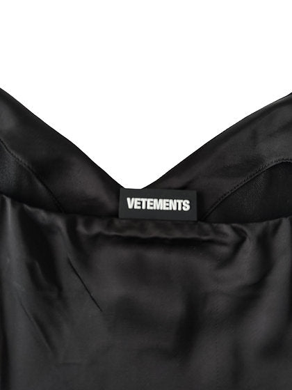 Vetements Logo Silk Blend Top