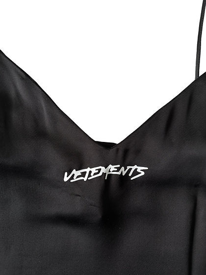 Vetements Logo Silk Blend Top