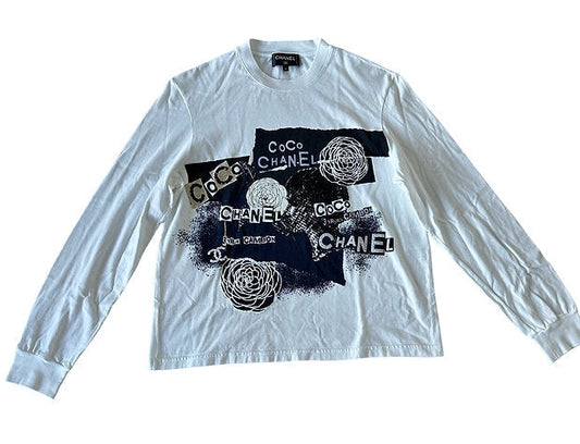 Chanel Cotton Sequin CC Logo Shirt