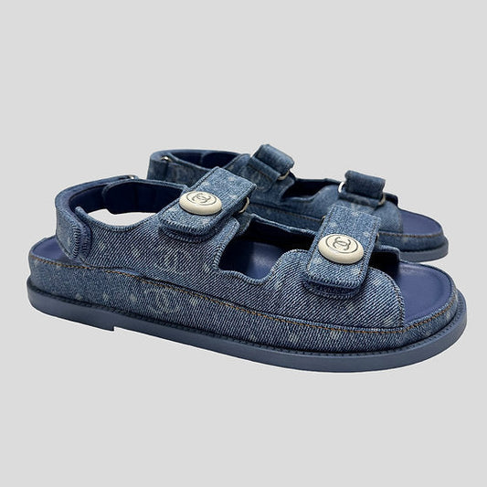 Chanel Denim CC Dad sandals