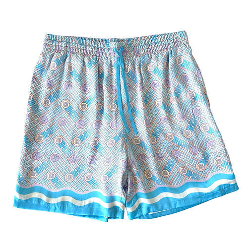 Casablanca Ping Pong Monogram Silk Shorts