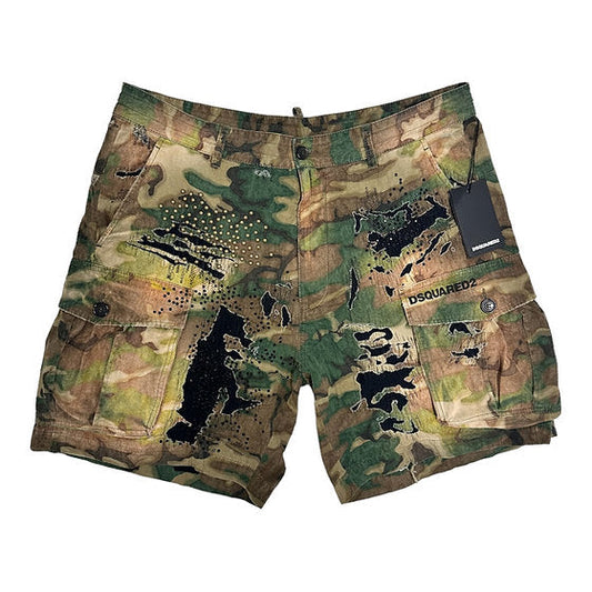 Dsquared2 Logo Distressed Cargo Shorts