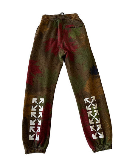 Off-White C/O Virgil Abloh Green Arrow Leaves Sweatpants