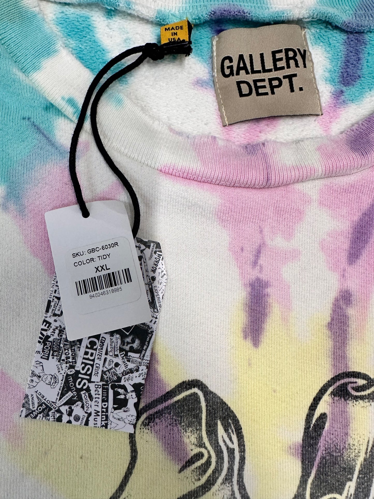 Gallery Dept Big G-Ball Crewneck Tie-Dye Sweatshirt