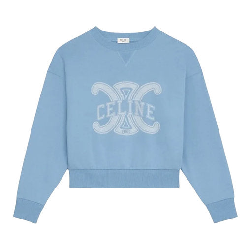 Celine Triomphe Molleton Sweatshirt In Greek Blue