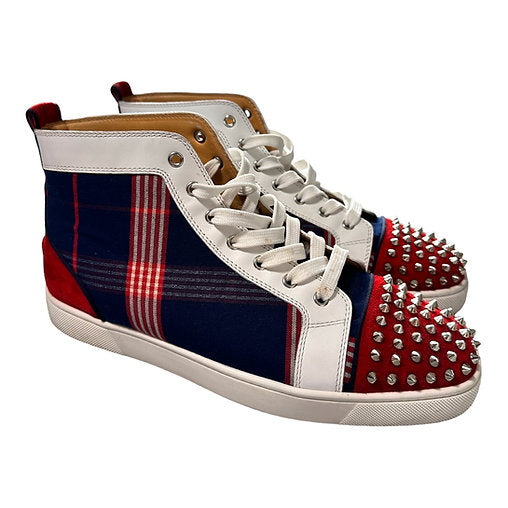 Christian Louboutin Lou Spikes Veau Velours Tissu Basque