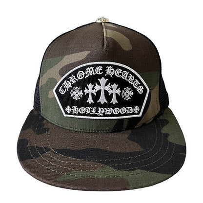 Chrome Hearts 3 Cross Hollywood Camo Trucker Hat