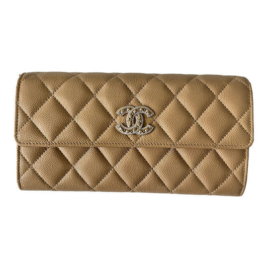 Chanel Quilted CC Leather Long Wallet