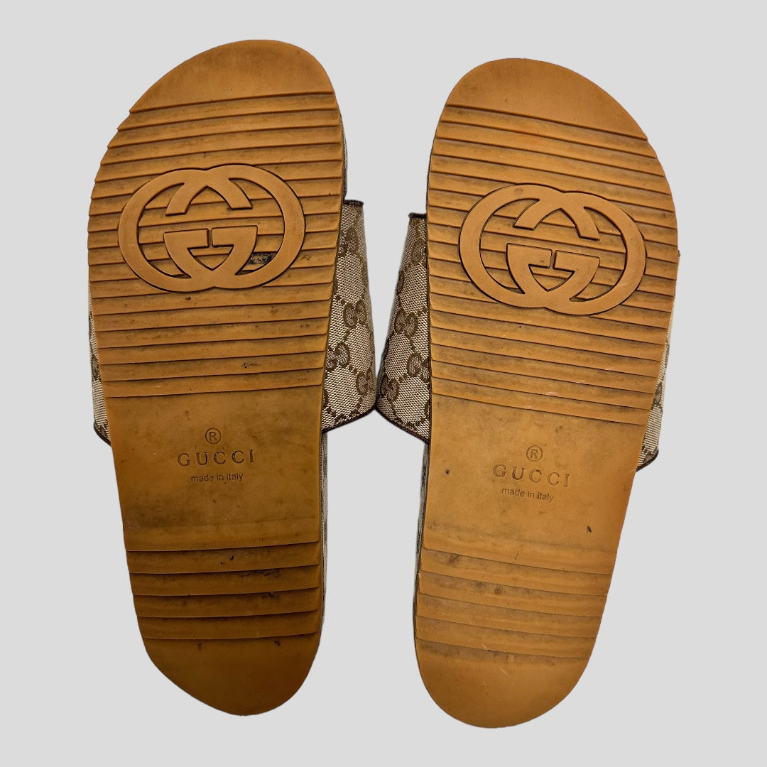 Gucci Web Leather Thong Sandal
