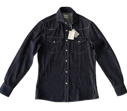 Brunello Cucinelli Japanese Denim Western Shirt