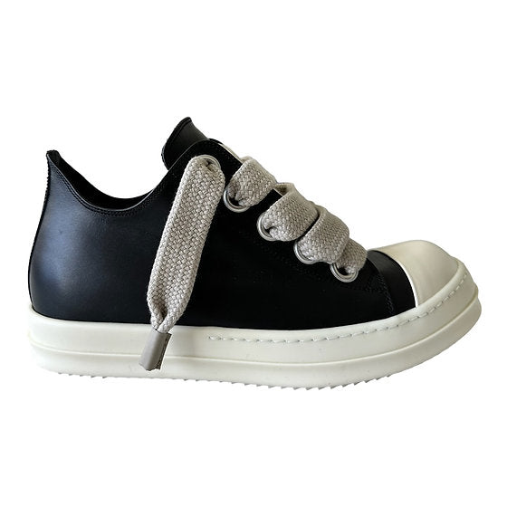 Rick Ownes Ramones Jumbo Lace Leather Low Top Sneakers