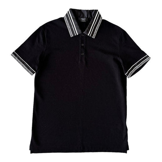 Versace Striped Edge Logo Polo Shirt