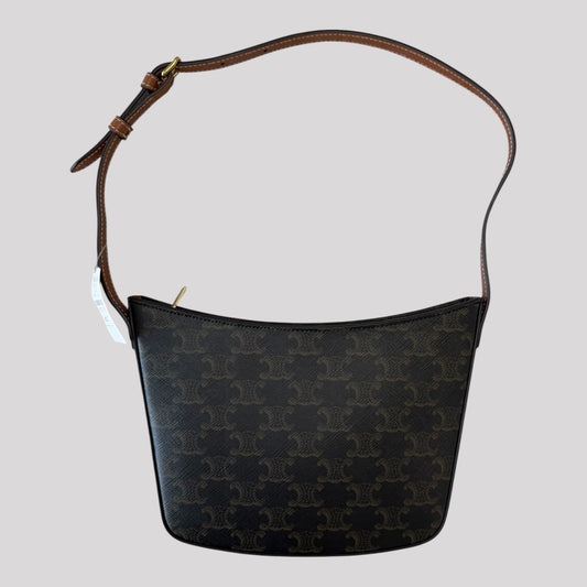 Celine Croque Hobo Triomphe Coated Canvas Medium