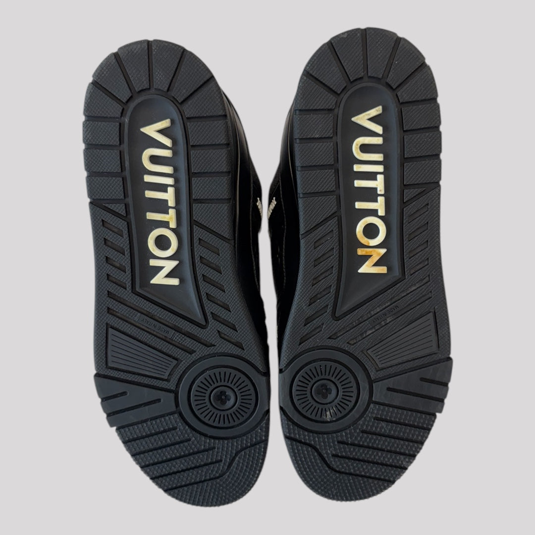 Louis Vuitton Black Embossed Monogram Trainer Sneakers