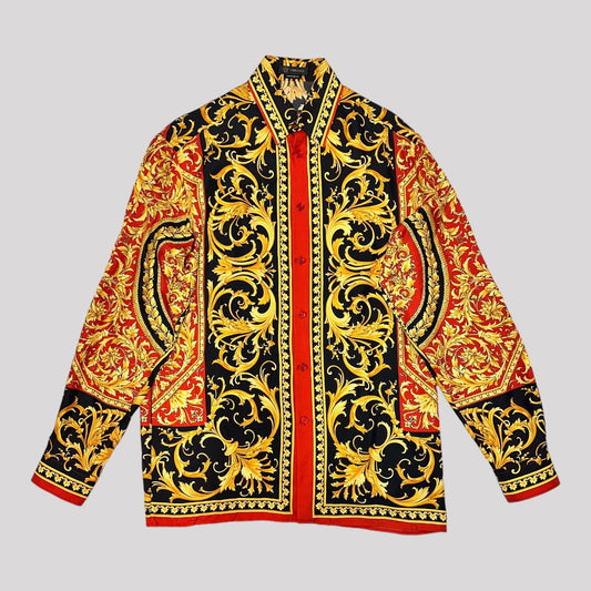 VERSACE Silk Baroque Le Pop Classique Printed Royal Shirt