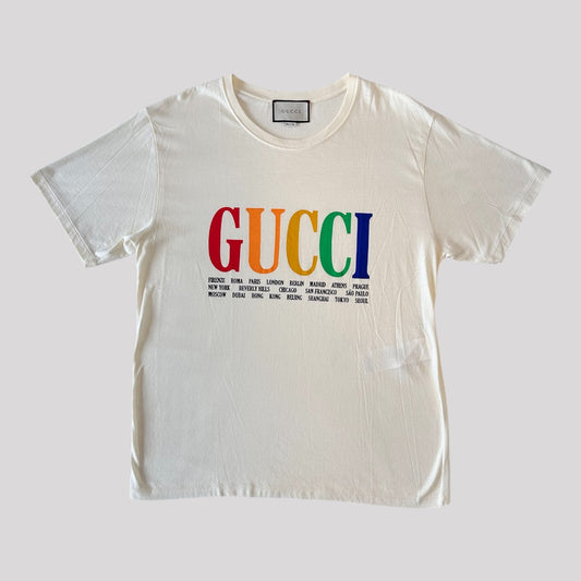 Gucci Rainbow Cities Print T-Shirt