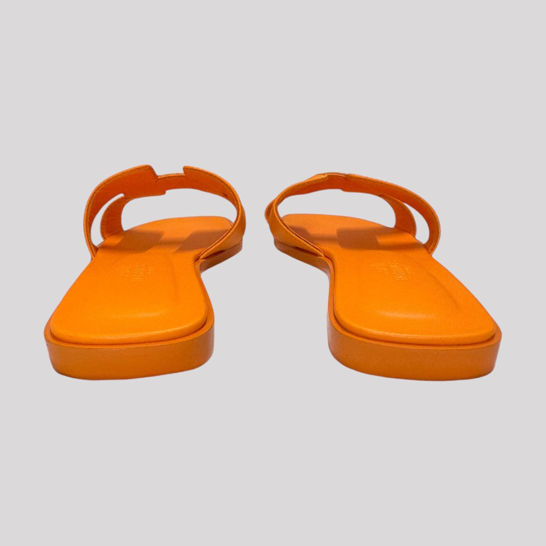 Hermes Oran Orange Sunset Epsom Sandals