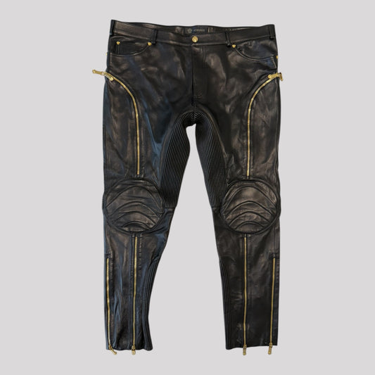 Versace Leather Biker Pants Rico Love