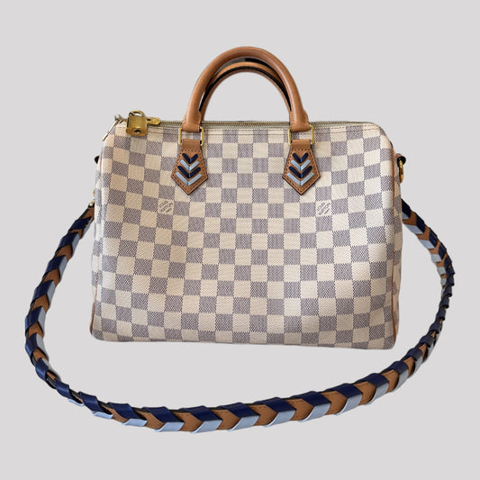 Louis Vuitton Speedy Bandouliere Bag Damier with Braided Detail 30