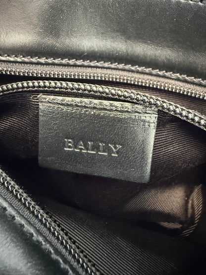 Bally Leather Trim Canvas Shoulder Bag