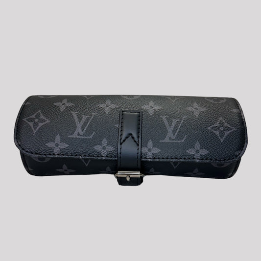 Louis Vuitton Monogram Eclipse Travel 3 Watch Case