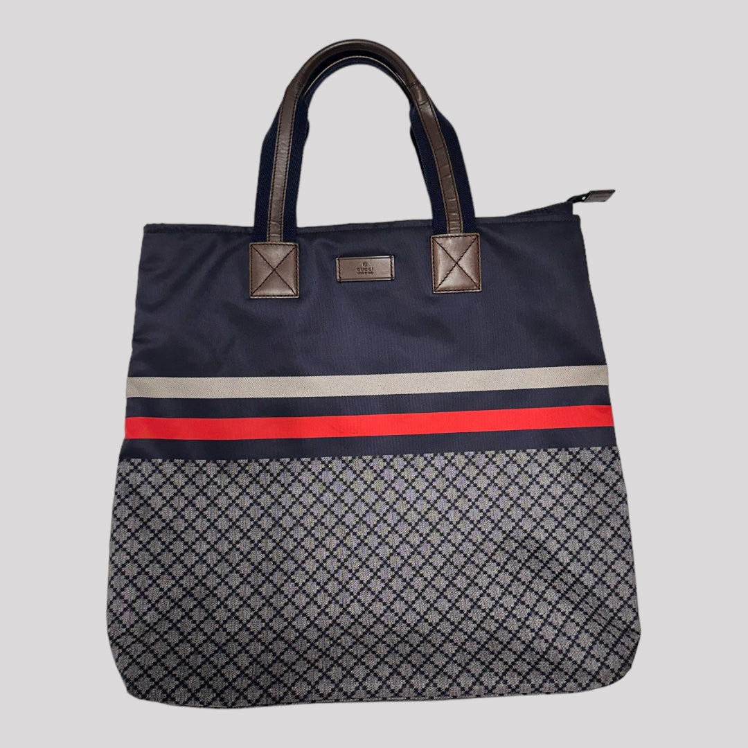 Gucci Nylon Diamante Web Tote Bag