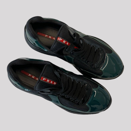 Prada American Cup Green Patent Black Sneaker