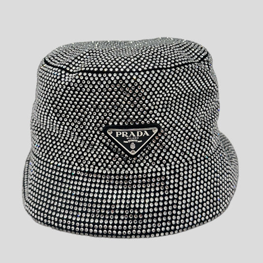 Prada Stain Bucket Hat With Crystals