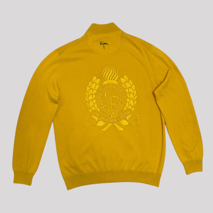 Bijan Silk And Cashmere Logo Cardigan