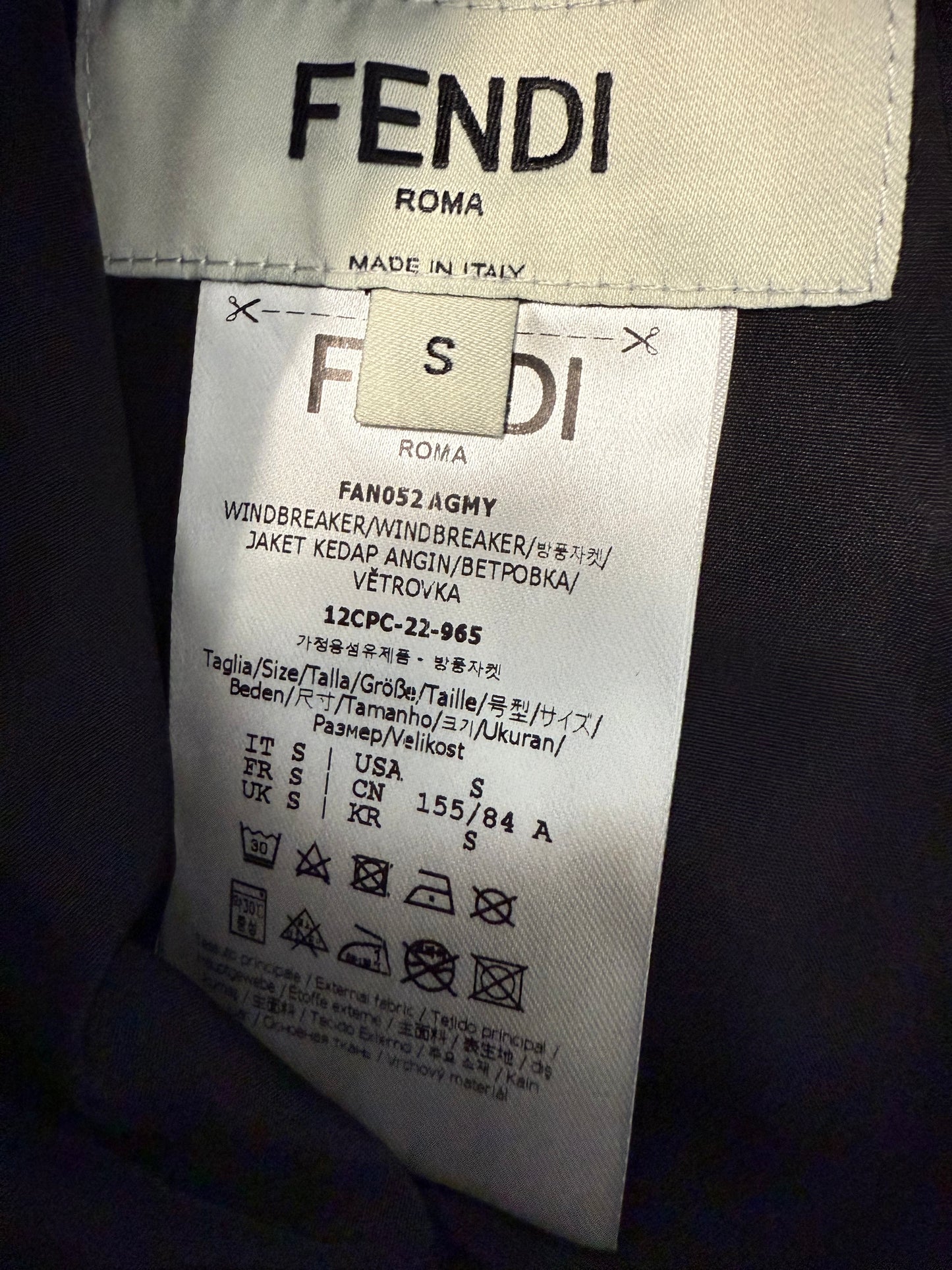 Fendi FF Technical Reversible Zip Up Windbreaker