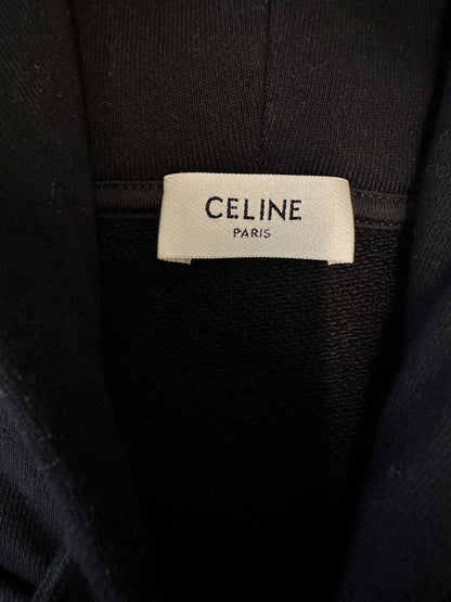 Celine Hood Logo Zip Up Hoodie