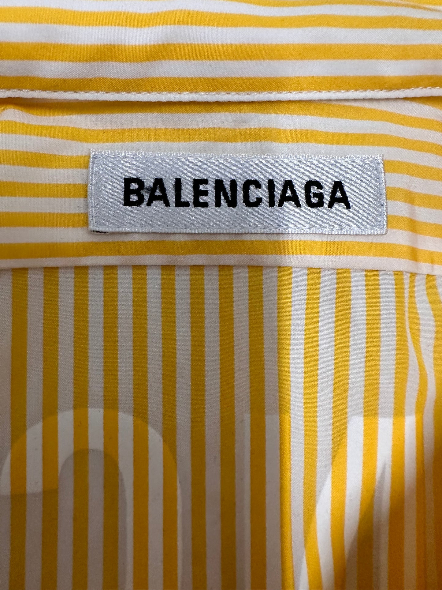 Balenciaga Oversized Striped Cotton Poplin Shirt