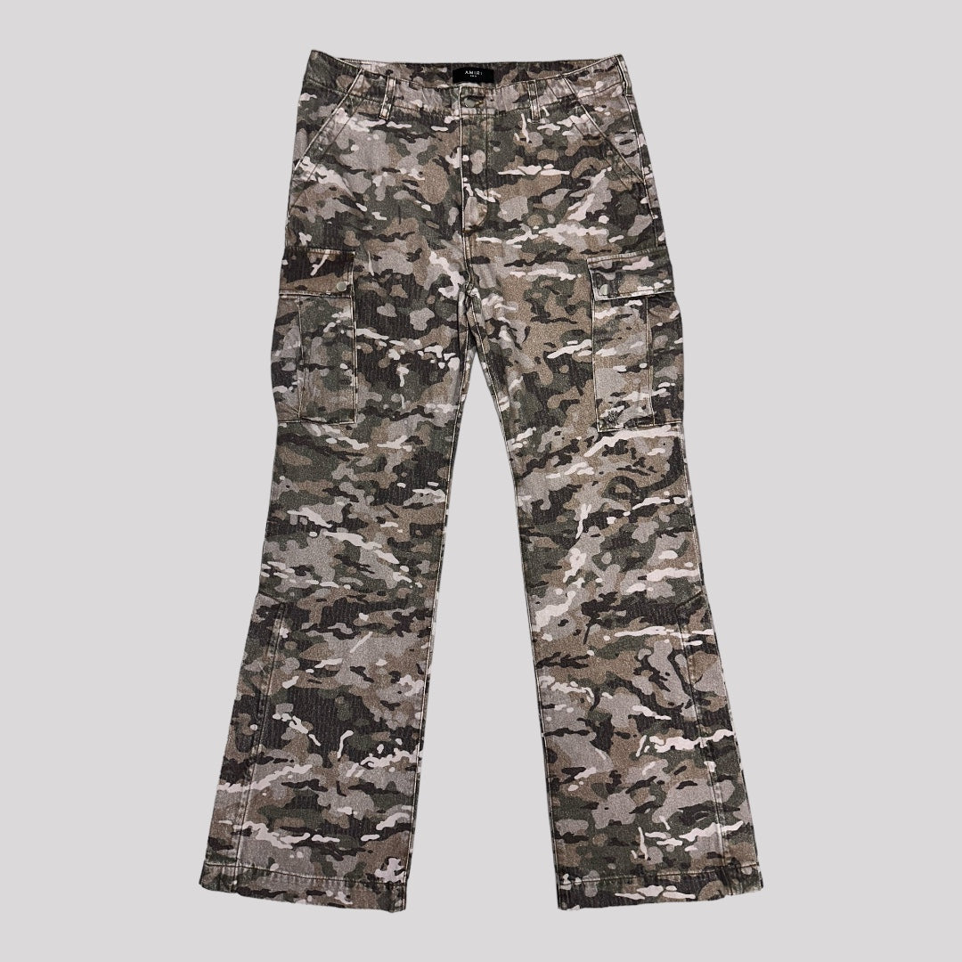 Amiri M65 Camo Kick Flare Cargo Pants