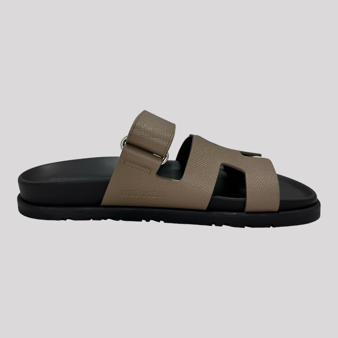 Hermes Chypre Natural Calfskin Leather Sandals