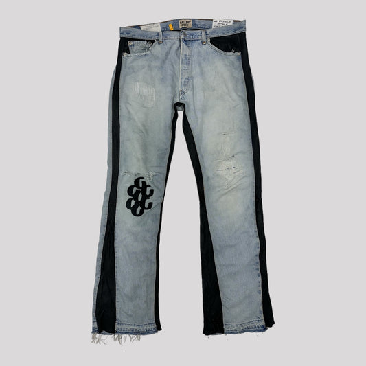 Gallery Dept G Patch La Flare Leather and Denim Pants