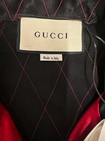 Gucci Satin Panther Applique Bowling Shirt