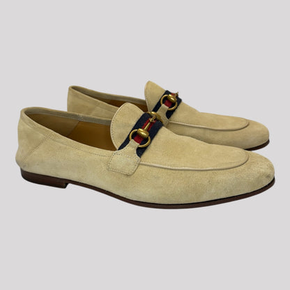 Gucci Brixton Horsebit Suede Loafers