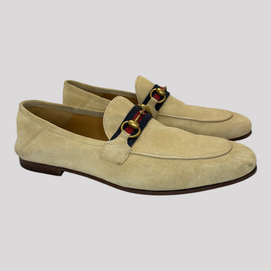 Gucci Brixton Horsebit Suede Loafers