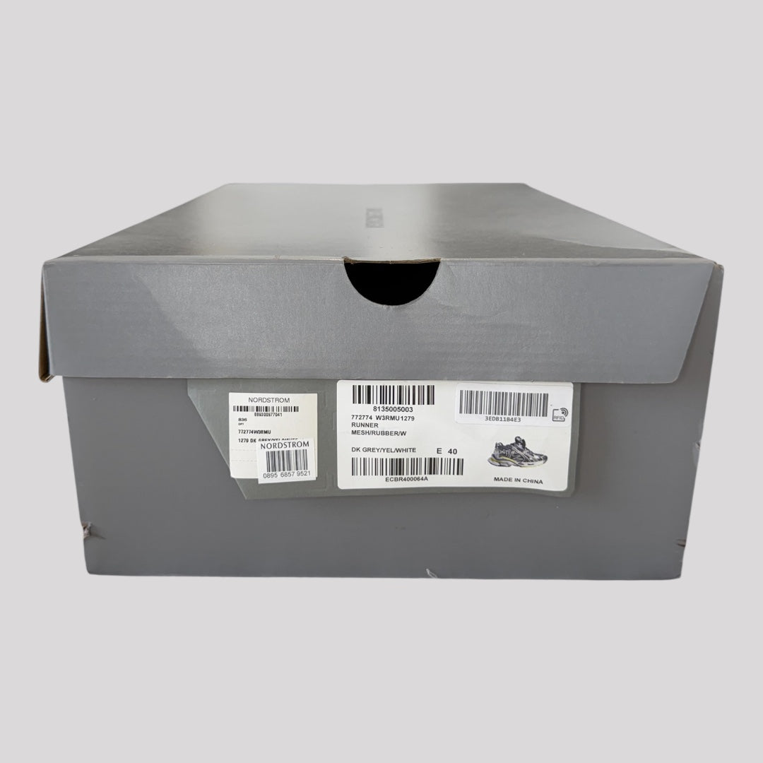 Balenciaga Dark Grey Yellow Runner Sneaker