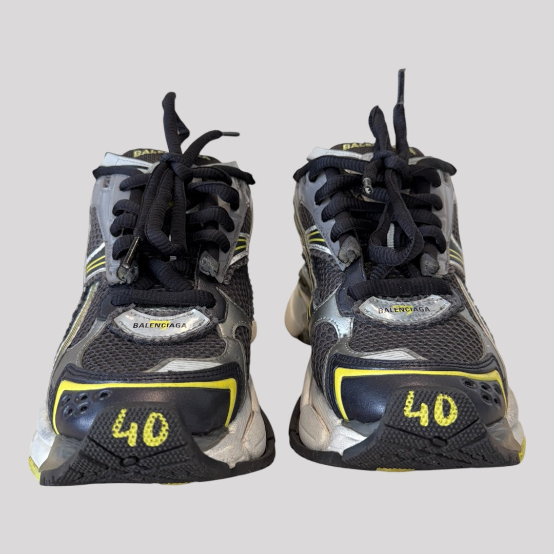 Balenciaga Dark Grey Yellow Runner Sneaker