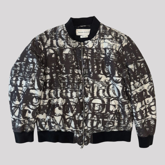 Alexander McQueen Stamp Print Bomber Jacket