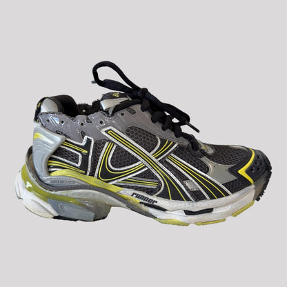 Balenciaga Dark Grey Yellow Runner Sneaker