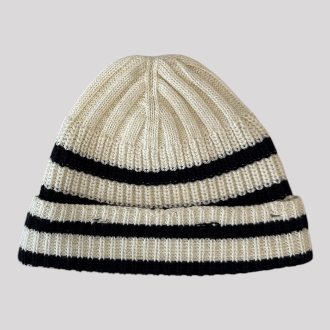 Marni Logo Embroidered Striped Beanie